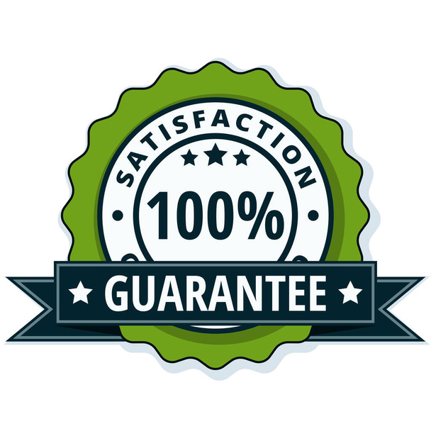 satisfaction guaranteed icon with black ribbon, vector illustration - Vector, Image