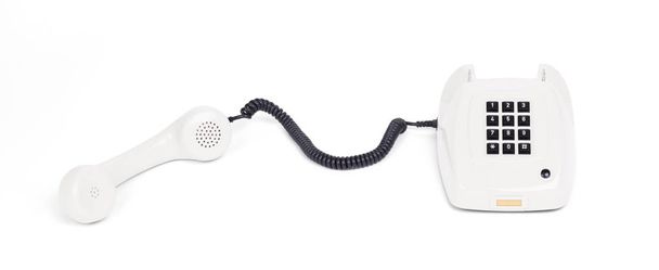 Винтажный телефон - белый
 - Фото, изображение