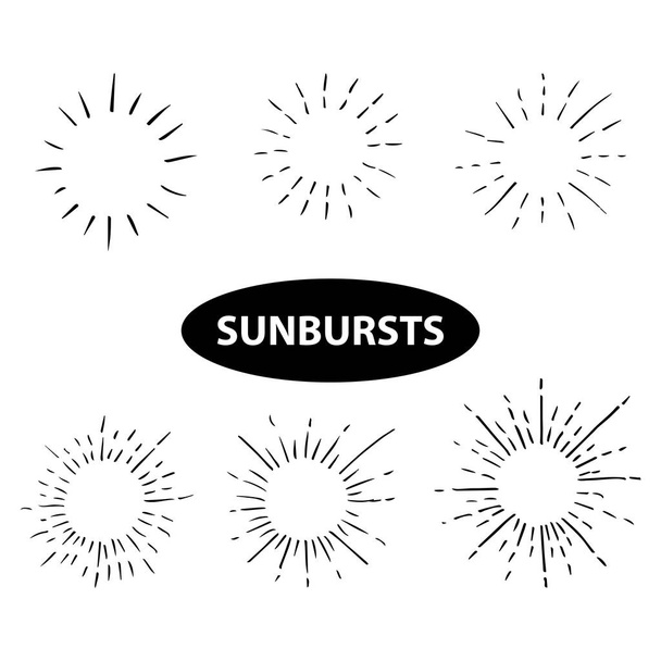 Reihe handgezeichneter Sonnenstürme - Foto, Bild