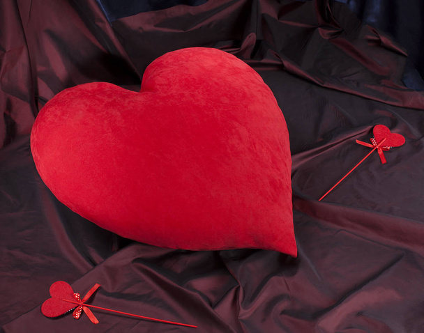 big red heart and little hearts, Valentine's Day - Foto, Imagem