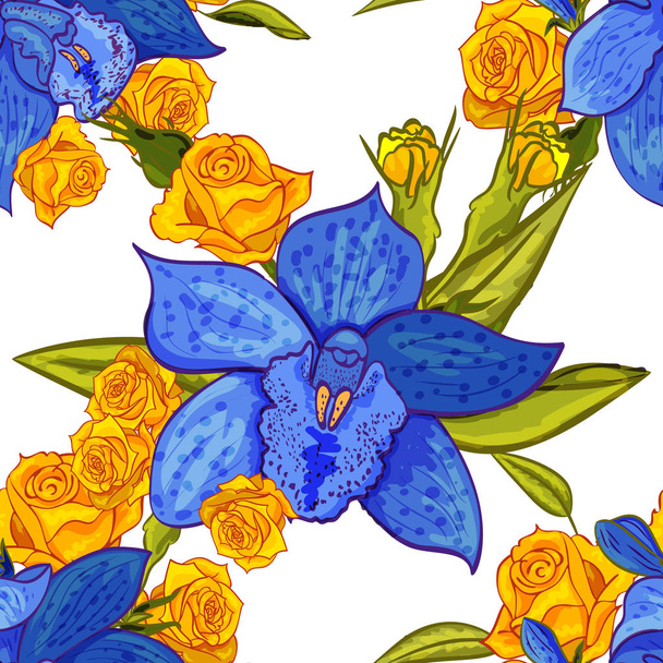 vector seamless flower pattern  - ベクター画像
