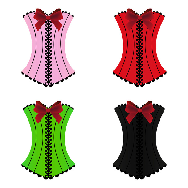 set of women's sexy corset - Vector, imagen