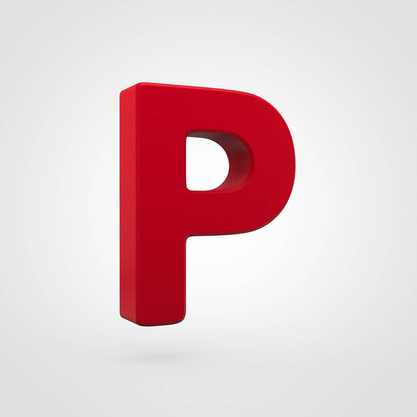 kırmızı plastik mektup beyaz arka plan üzerinde izole P - Fotoğraf, Görsel