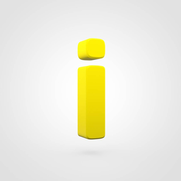 Yellow plastic letter I isolated on white background - Photo, Image