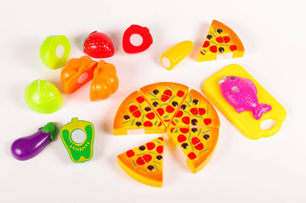 Various fake food as a toys isolated on the white background - Foto, immagini