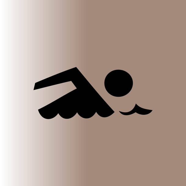 Icono web de natación, ilustración vectorial
 - Vector, imagen