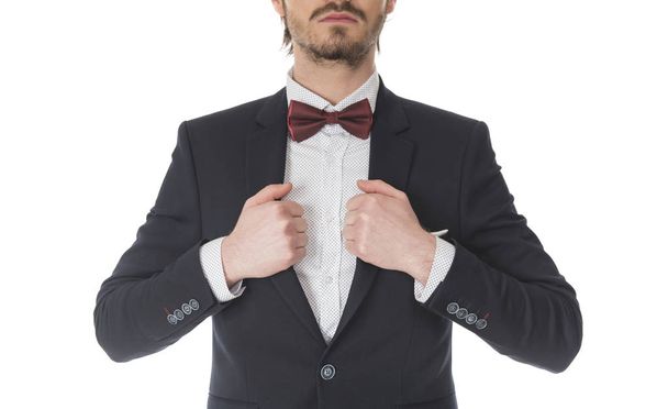 Beautiful Fashionable Handsome man posing in studio on white background - Foto, immagini