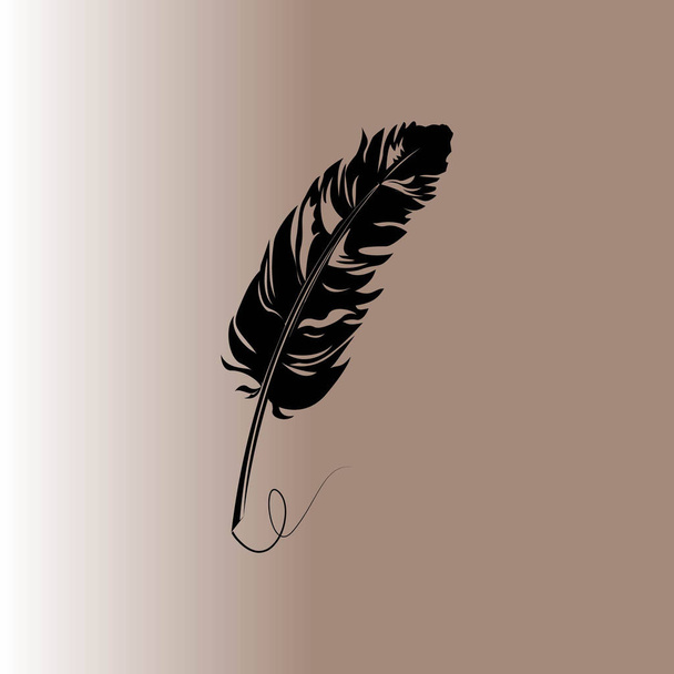 Feather web icon, vector illustration - Vector, Image