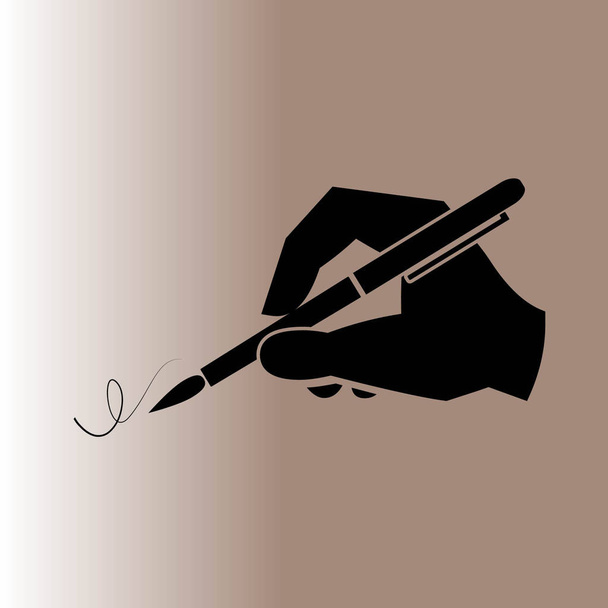Hand with a pen web icon, vector illustration - Vector, Image