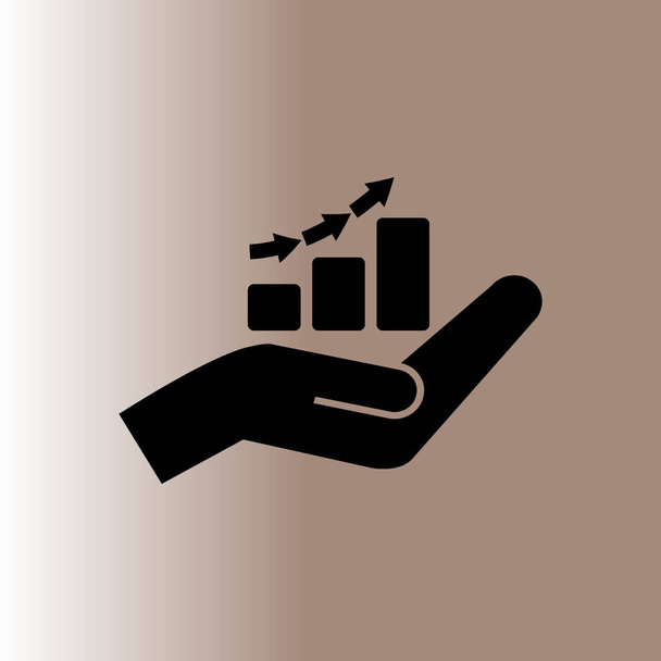 Hand and profit web icon, vector illustration - Vector, Image