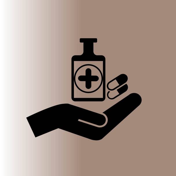 medizinisches und Hand-Web-Symbol, Vektorillustration - Vektor, Bild