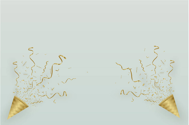 Confettis dorés, isolés sur fond cellulaire. Illustration vectorielle festive Confettis minuscules avec ruban sur fond blanc. Événement festif et fête. Vecteur jaune
. - Vecteur, image