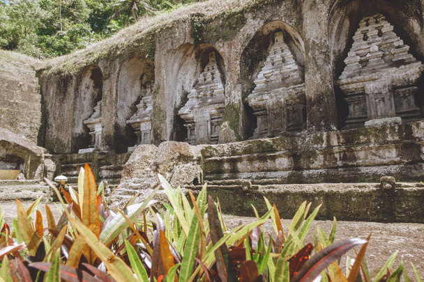 bitki etrafında, Bali, Endonezya tapınak kompleksi ve kral mezarları ve antik mimarisinin doğal görünümü - Fotoğraf, Görsel