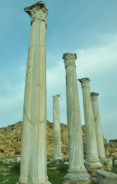 Muinaiset rauniot Salamis, Kypros
 - Valokuva, kuva