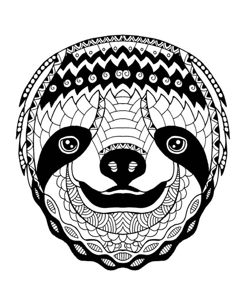 Sloth zentangle stylized. Freehand vector illustration - Vecteur, image