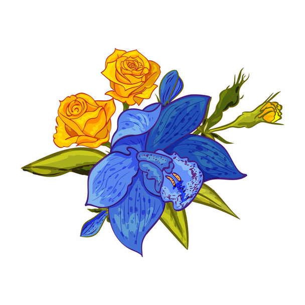 vector boeket van bloemen  - Vector, afbeelding