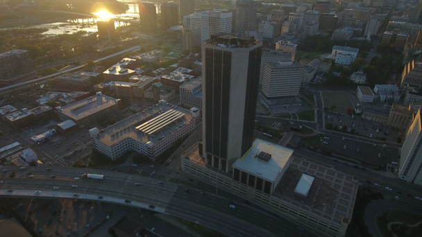 Aerial video of downtown Richmond in Virginia. - Video