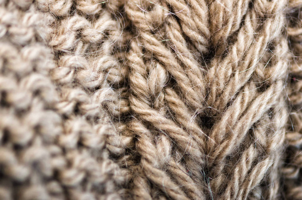 Knitted texture. Pattern fabric made of wool. Background, copy space - Fotografie, Obrázek