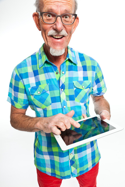 Studio portrait of active senior well dressed retired man. - Foto, Bild