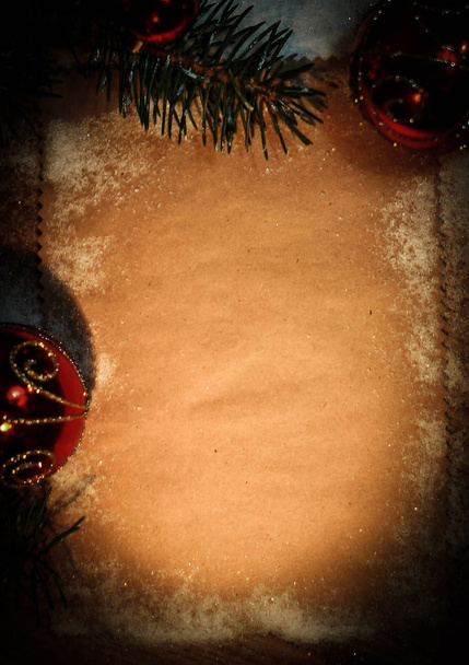 blank sheet for greetings and Christmas decorations - Valokuva, kuva