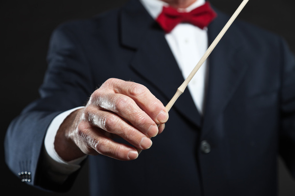 Close-up van de hand van dirigent. - Foto, afbeelding
