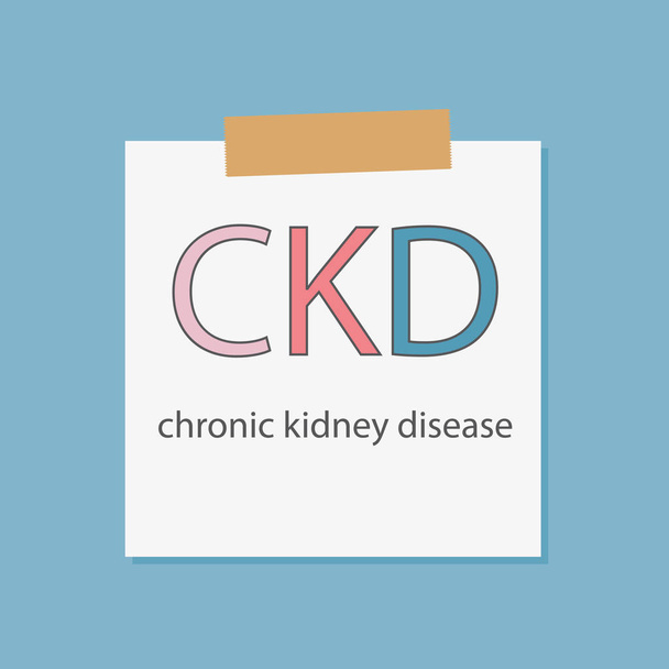 CKD (krónikus vesebetegség) írott-ban jegyzetfüzet papír-vektor-illusztráció - Vektor, kép