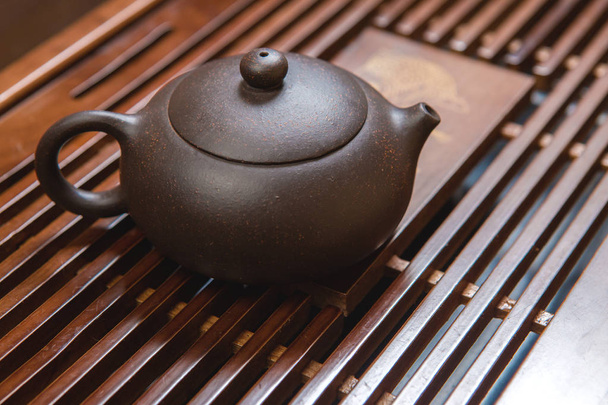 Ceremonia del té chino, té Puer en surtido
 - Foto, Imagen