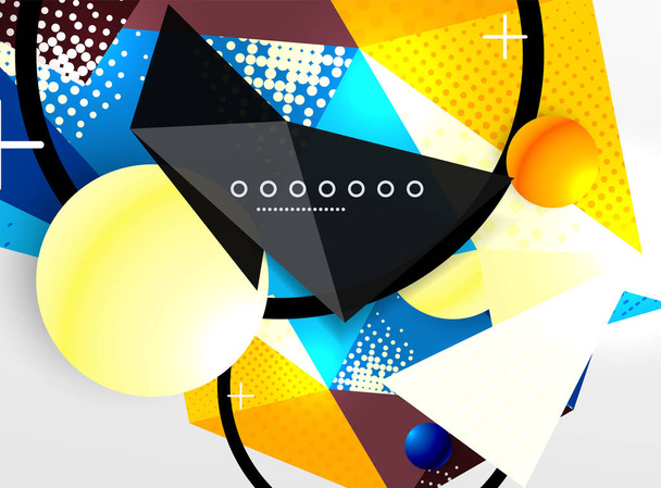 Composición abstracta geométrica de color vectorial, elementos de diseño triangulares y poligonales, fondo digital
 - Vector, Imagen