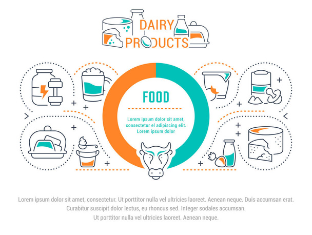 Página web Banner y Landing Page de productos lácteos
. - Vector, Imagen