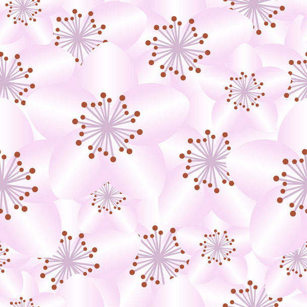 シームレスなパターンすべて桜の花、ベクトル - ベクター画像