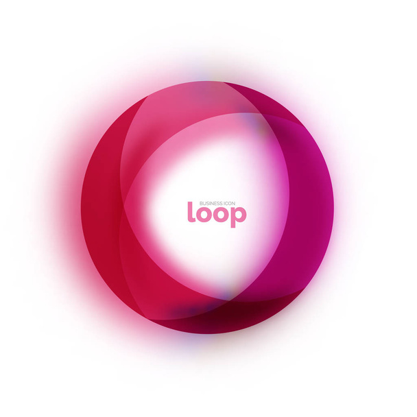 Loop circle business icon, created with glass transparent color shapes - Vector, Image