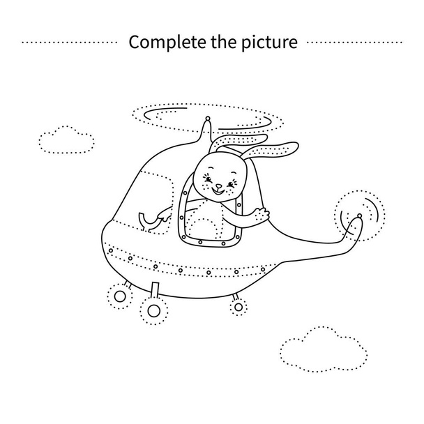 Bunny in the helicopter.  - Vector, Image