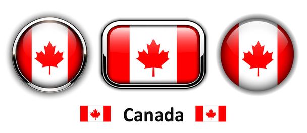 Canada flag buttons - Διάνυσμα, εικόνα