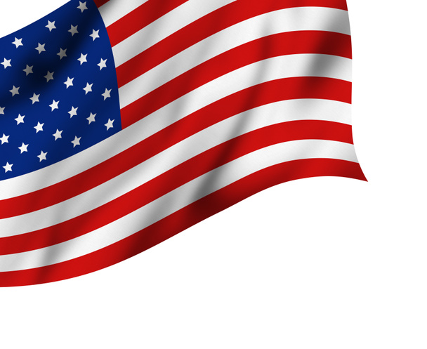 EUA ou bandeira americana isolada em fundo branco com espaço de cópia
 - Foto, Imagem