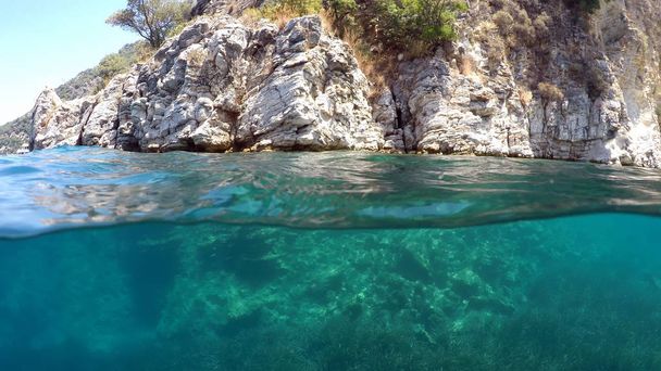 自然水中の背景, 地中海 - 写真・画像