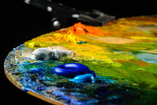 Art oil paints shot close-up - Photo, Image