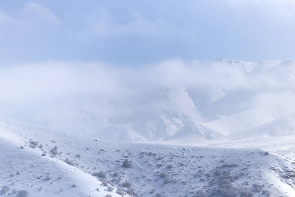 snowy mountains of Tien Shan mountains in winter - Valokuva, kuva