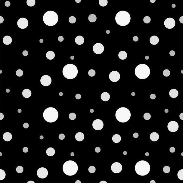 Dark seamless vector pattern with dots. Black and grey background. - Vector, Image