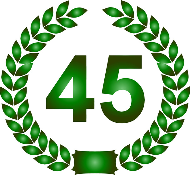 Зеленый лавровый венок 45 лет
 - Фото, изображение
