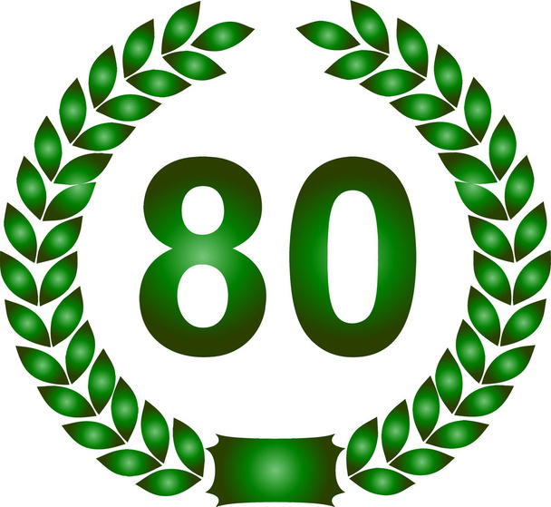 groene lauwerkrans 80 jaar - Foto, afbeelding