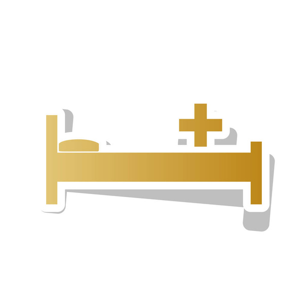Illustrazione del segno dell'ospedale. Vettore. Icona del gradiente dorato con wh
 - Vettoriali, immagini