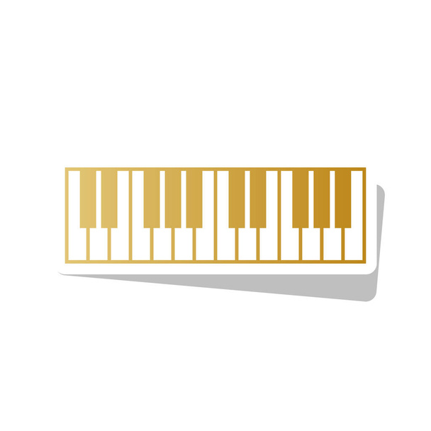 Piano Keyboard sign. Vector. Golden gradient icon with white con - Vector, Image