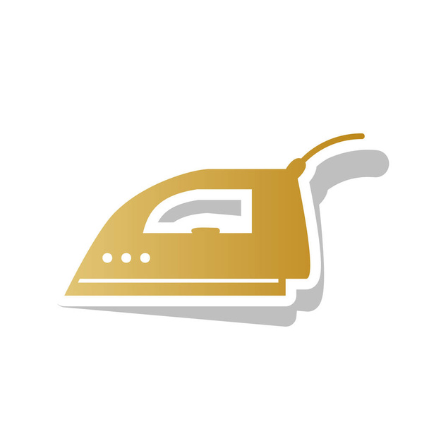 Sinal de suavização de ferro. Vector. Ícone de gradiente dourado com con branco
 - Vetor, Imagem
