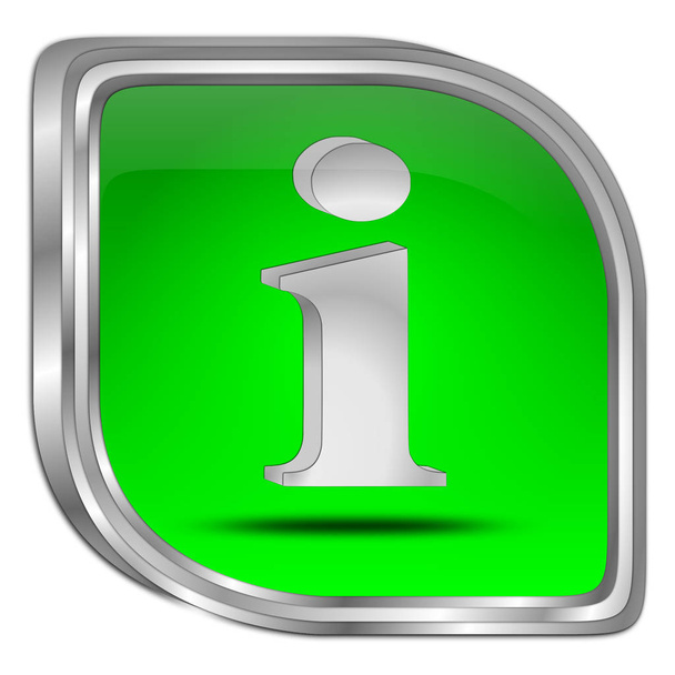 botão de informação verde - ilustração 3D - Foto, Imagem