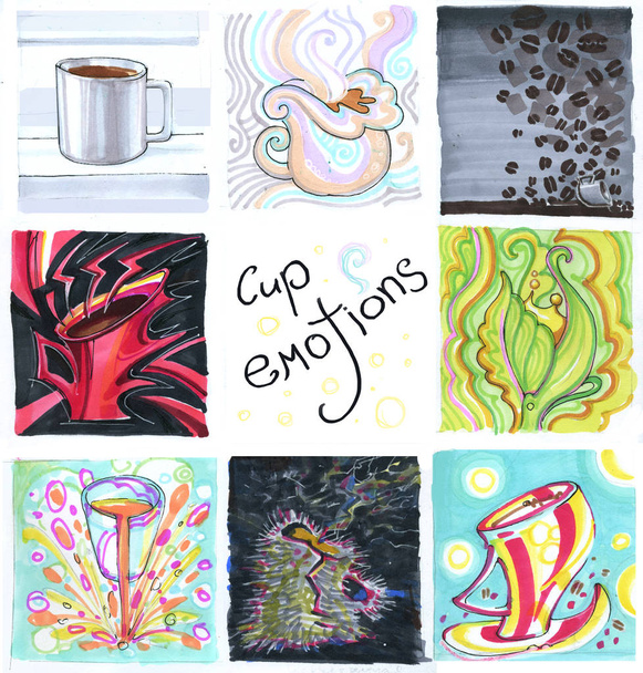 cup emotions set - Photo, Image