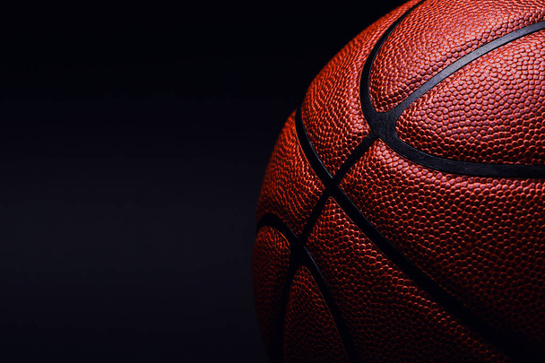 basketball ball on black background. - Foto, imagen