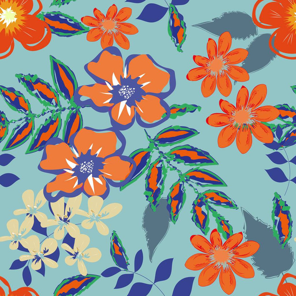 Abstract bloem naadloze patroon achtergrond - Vector, afbeelding
