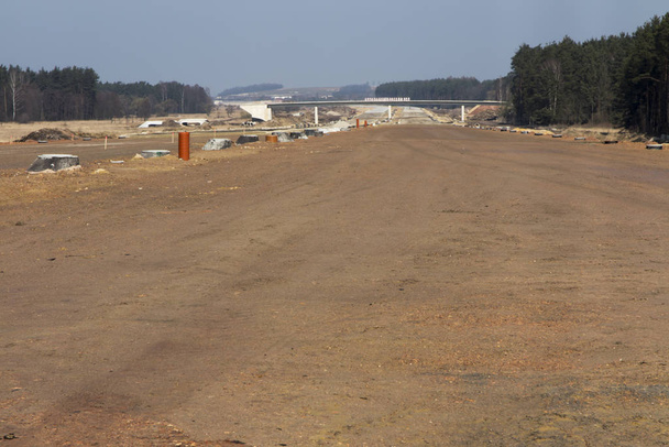 κατασκευή του αυτοκινητόδρομου Α1 στην Πολωνία - Φωτογραφία, εικόνα