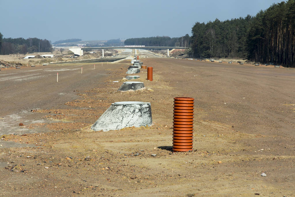 κατασκευή του αυτοκινητόδρομου Α1 στην Πολωνία - Φωτογραφία, εικόνα