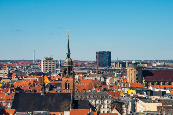 Aerial view over city of Copenhagen - Photo, Image